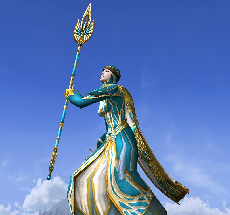 Elf LOTRO Cosmetic Outfit with the Staff of the Storied Past